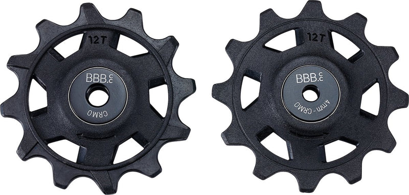 Ruote deragliatore ciclismo Bbb sram - ruote deragliatore 12 velocità - sram 12 velocità strada (non xplr) - resistenti - nere - 12t - rollerboys 12t sr bdp-10