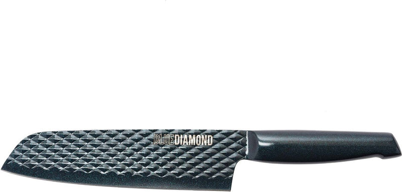 Coltello santoku diamante blu - 18 cm - acciaio 100 - antiaderente - lavabile in lavastoviglie