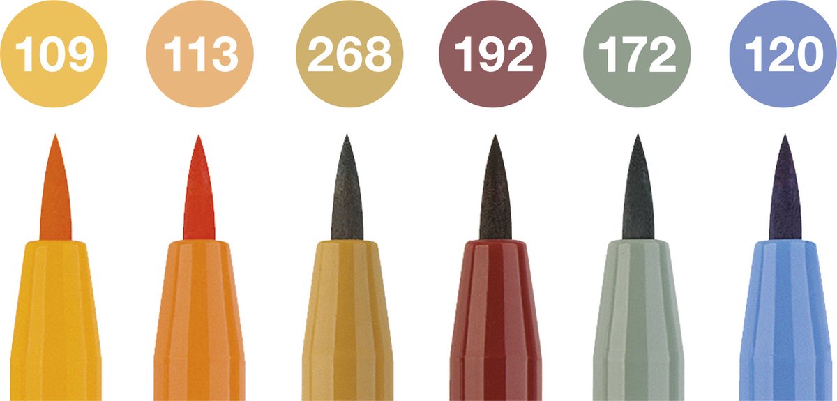 Faber-castell tekenstift - pitt artist pen - 6-delig - harvest - fc-167179