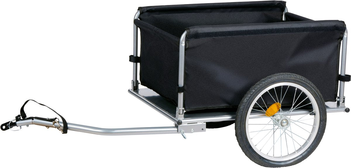 Dunlop fietskar - fiets aanhanger - fietsaanhanger voor spullen - fietskar bagage opvouwbaar - fietskar met reflectoren en verstelbare regenhoes - geel