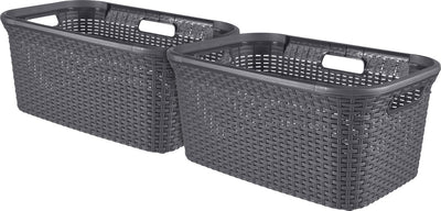 Cesto per biancheria stile Curver - 45 l - 2 pezzi - antracite