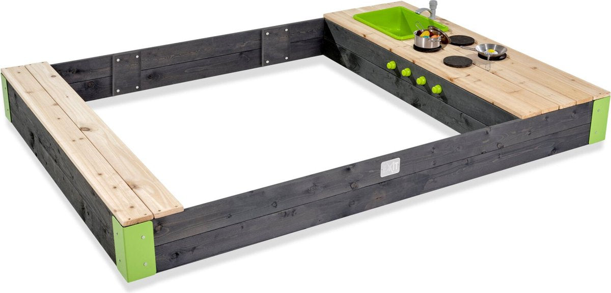 Exit Toys exit aksent arenero de madera 200x140cm - arenero exterior - arenero infantil - madera FSC - jardín