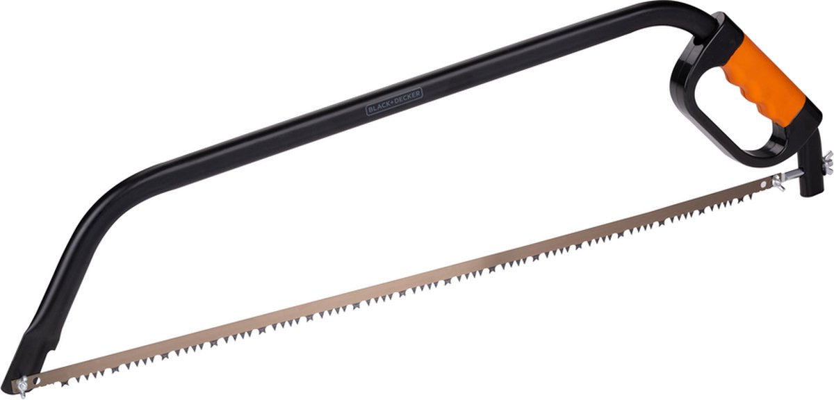 Sega ad arco Black+decker bxgtto7034 - 30 76cm - impugnatura morbida e confortevole - ammortizzante - protezione nocche - acciaio - nero arancione