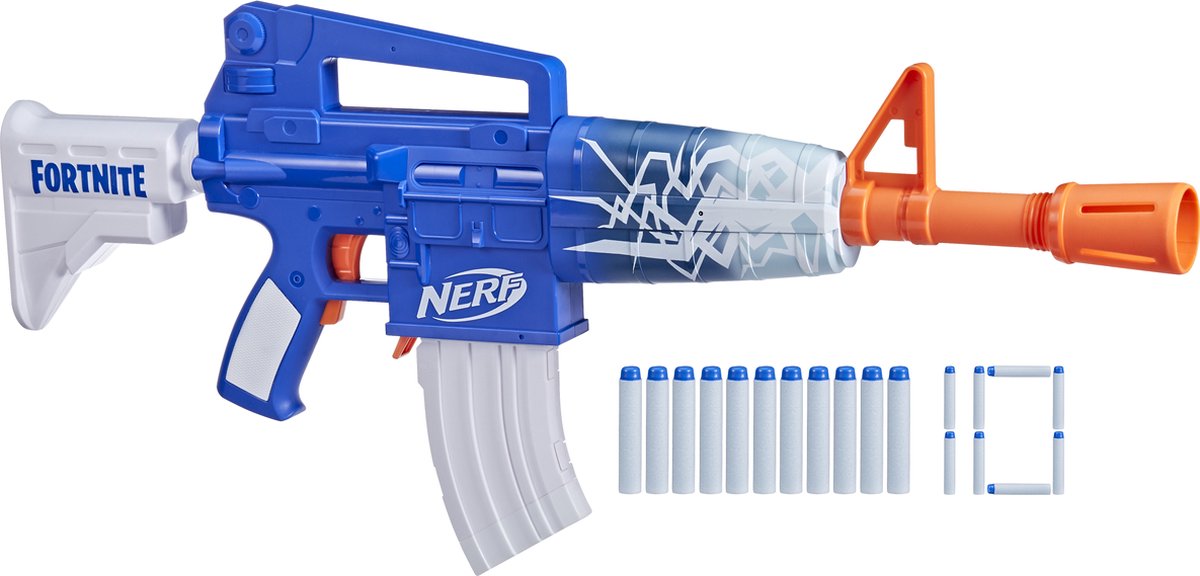 Hasbro nerf fortnite blue shock blaster