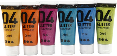 Creativ Company Children's Acrylic paint Glitter Color, 6x20ml
