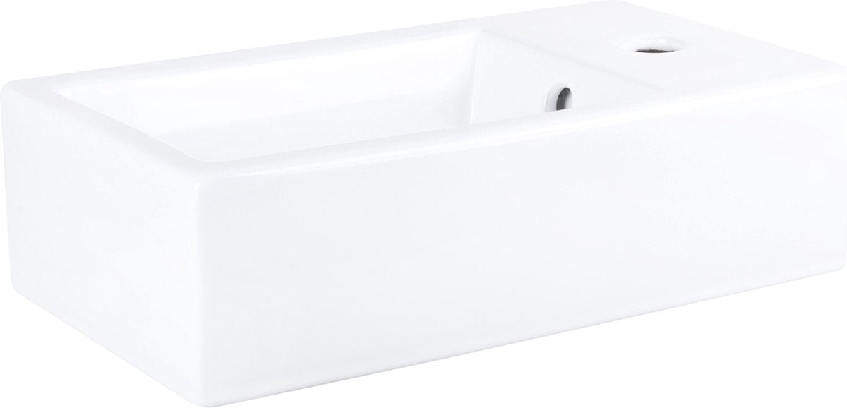 Differnz force fuente 40x22x11,5cm 1 orificio para grifo rectángulo cerámica blanco