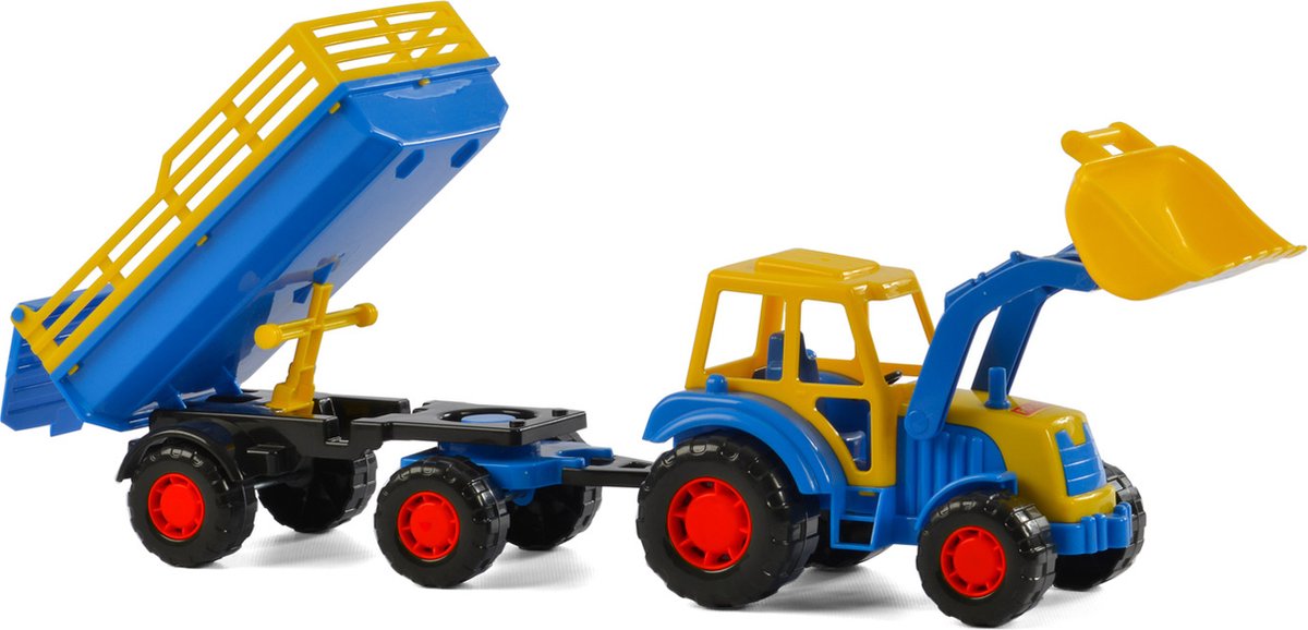 Cavallino Toys Tractor Cavallino con cargador frontal y defensor azul
