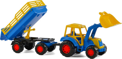 Cavallino Toys Tractor Cavallino con caricatore anteriore e blu del sostenitore