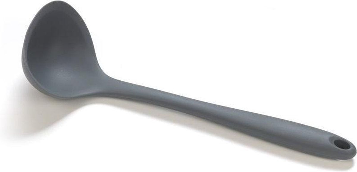 Cuchara sopera culinaria básica - silicona - 30cm gris -