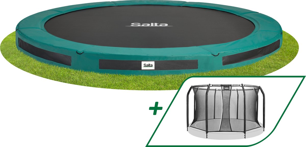 Salta premium ground - inground trampoline met veiligheidsnet - ø 366 cm - groen