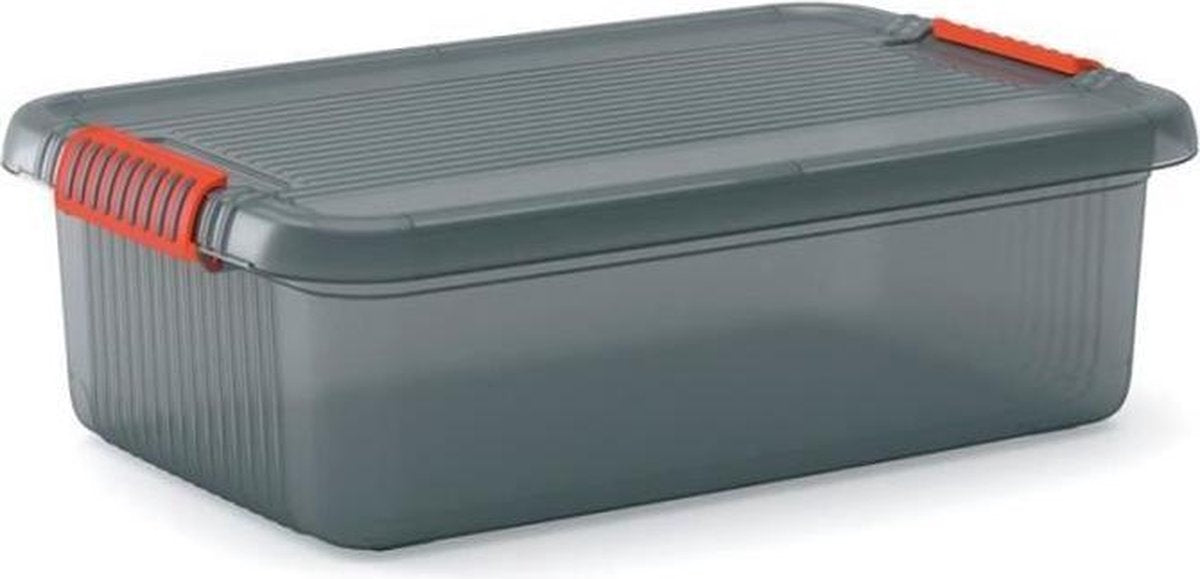 Kis k latch opbergbox m - met deksel - 28l - 59x39x18cm - grijs