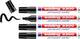 Pennarello indelebile Edding 3300 - nero - 4 pennarelli - punta a scalpello 1-5 mm - resistente all'acqua e all'abrasione - per cartone, plastica, legno, metallo, ecc. - pennarelli ad alcool per adulti