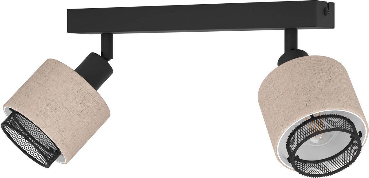 Eglo rosley spot - e14 - 31 cm - zwart beige - textiel