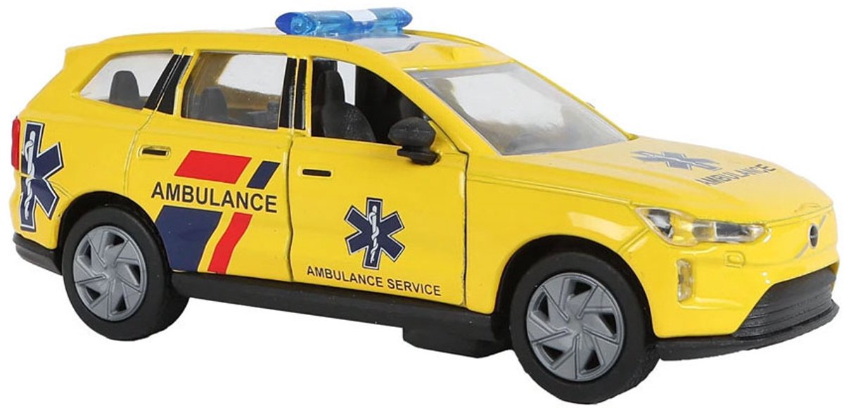 Ambulanza per bambini con mappamondo volvo ex90 nl pressofusa con luci e suoni