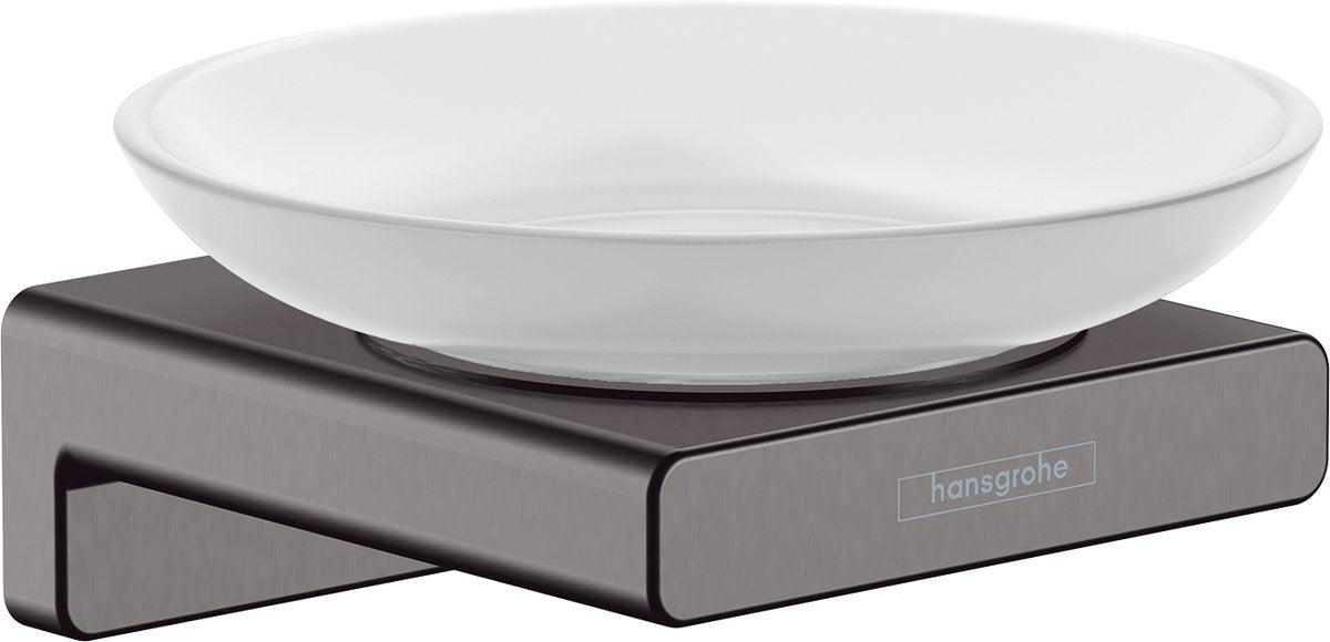 Portasapone Hansgrohe Addstoris cromo nero spazzolato