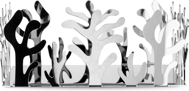 Alessi mediterraneo esi18 servilletero de diseño, acero inoxidable, pulido, 18,5 x 21,3 x 13,5 cm