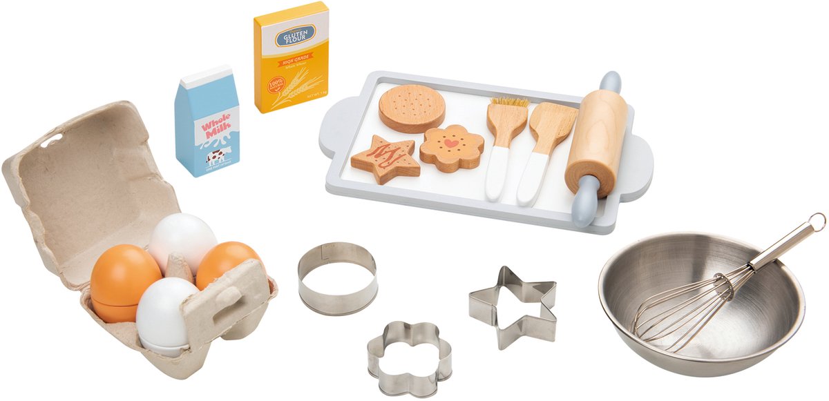 Juguetes lelin - set de panadería de madera - comida y bebida de juguete