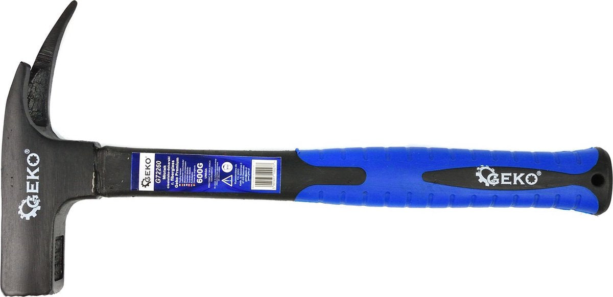 Geko dakhamer - 600g - tpr-handvat - magnetische spijkerhouder - carbon staal