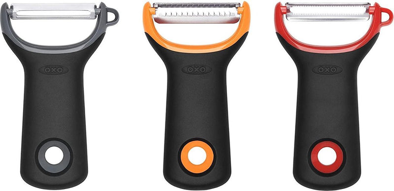Oxo 3-delige schil set - aardappelschiller - juliennesnijder - tomaten dunschiller - comfort grip - japans rvs