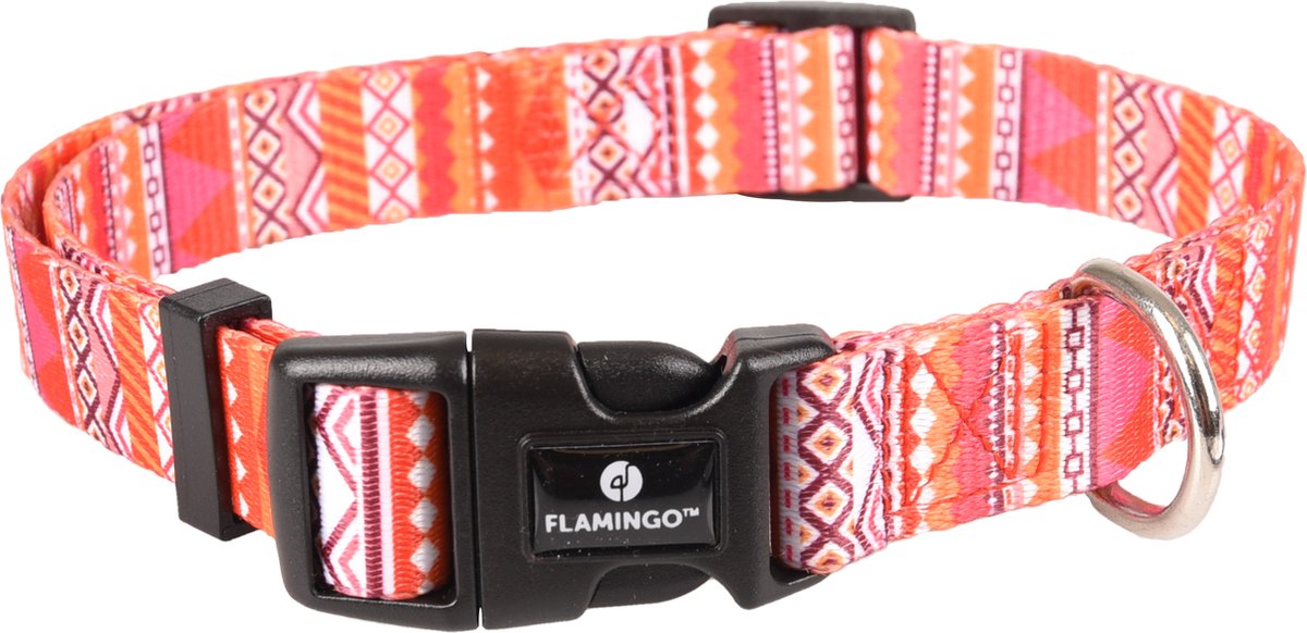 Flamingo syb - collar perros - collar syb naranja rosa blanco m 40-55cm 20mm - 1ud - 127998 - 1ud