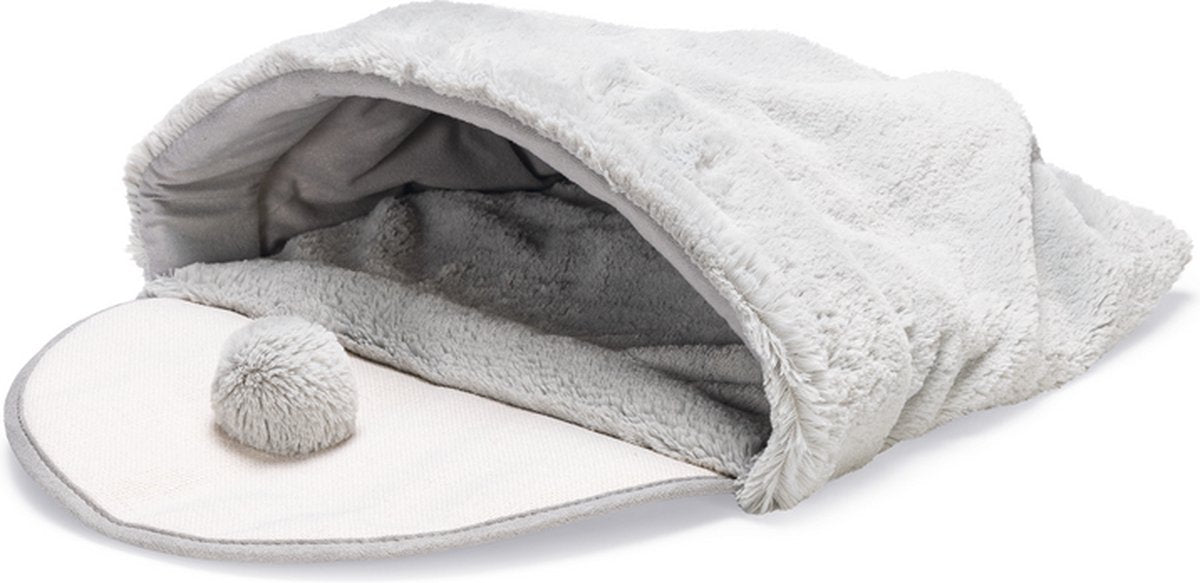 Beeztees borsa da gioco per gattini Hakuna - giocattolo per gatti - peluche - grigio - 50x40x15 cm