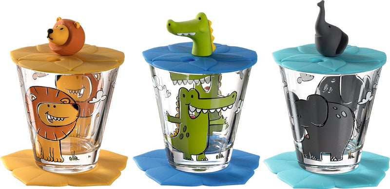 Set da bere Leonardo bambini leone, coccodrillo, elefante - 9 pezzi