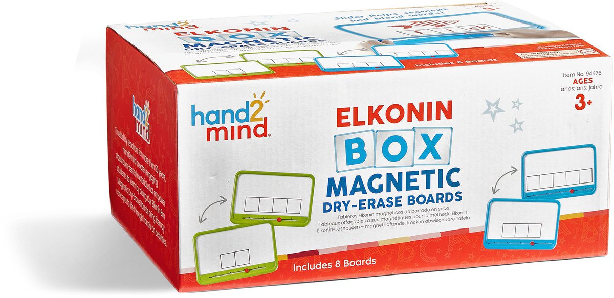 Recursos de aprendizaje juego de pizarra blanca magnética elkonin box para niños. - 3+