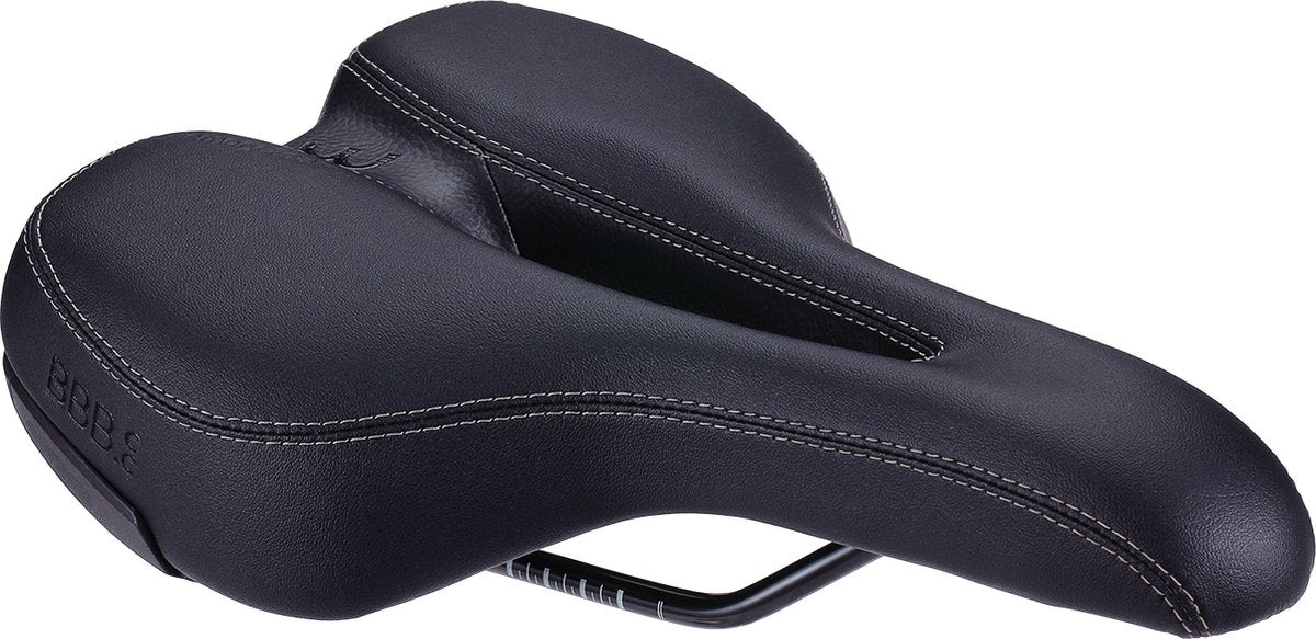 Bbb Cycling softshape active - sillín de bicicleta para hombre y mujer - sillín para bicicleta eléctrica o urbana - posición de ciclismo vertical 60° - 265 x 170 mm - negro - bsd-121
