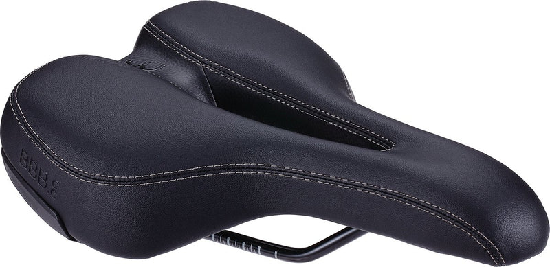 Bbb Cycling softshape active - sillín de bicicleta para hombre y mujer - sillín para bicicleta eléctrica o urbana - posición de ciclismo vertical 60° - 265 x 170 mm - negro - bsd-121