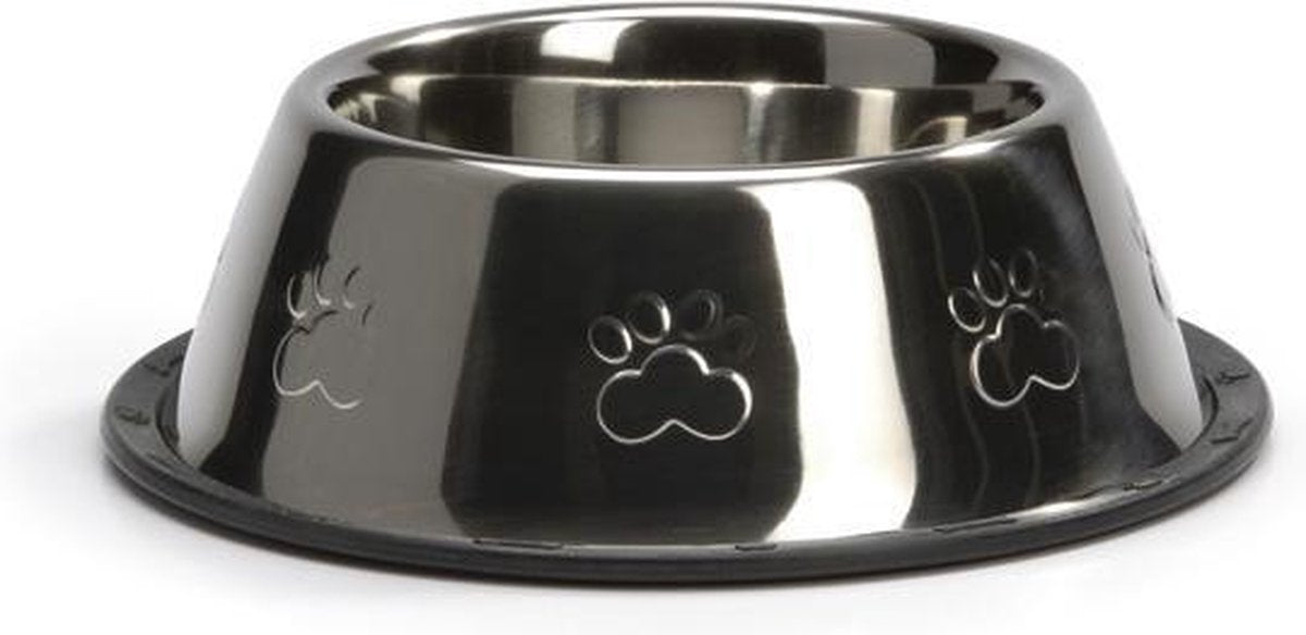 Beeztees Steeldish - ciotola per cibo per cani - antiscivolo - 0,9 l