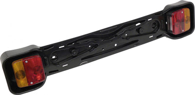 Barra di illuminazione per vettore in bicicletta 85 x 15 cm nero