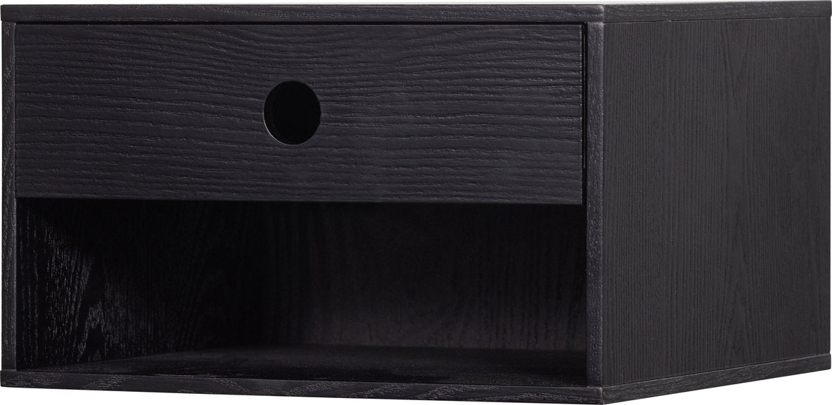 Woood nancy hangend nachtkastje - mdf - zwart - 20x34x30