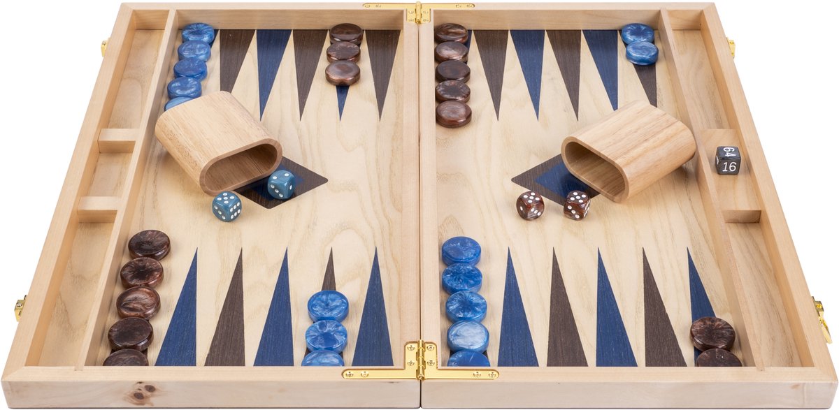 Backgammon longfield 15 trangle azul marrón -