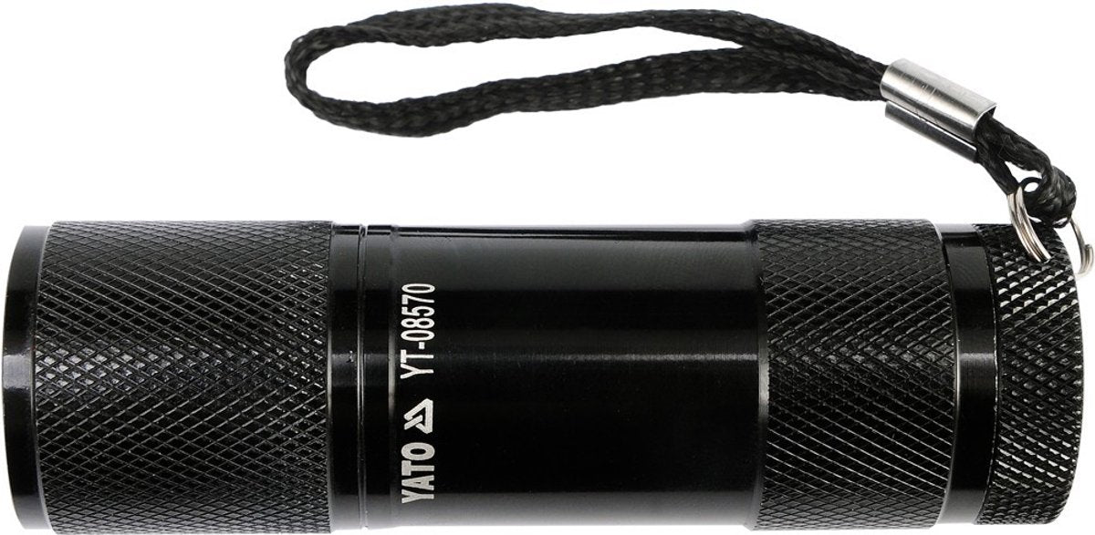 Yato - linterna de aluminio - 9 LED - negro - 85x25mm