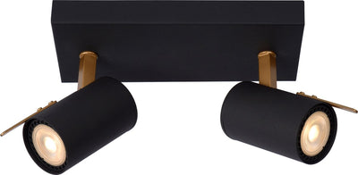 Lucide grony - foco de techo (lámpara de techo) - led regulable para calentar - gu10 - 2x5w 2200k 3000k - negro