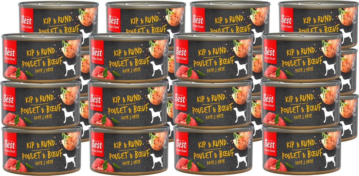 Rosewood best for your Friend - comida húmeda para perros - pollo con ternera - comida al vapor - 24 latas x 95 g