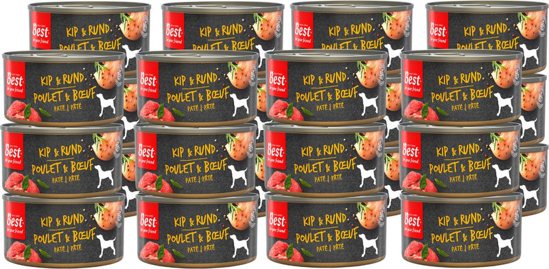 Rosewood best for your Friend - comida húmeda para perros - pollo con ternera - comida al vapor - 24 latas x 95 g