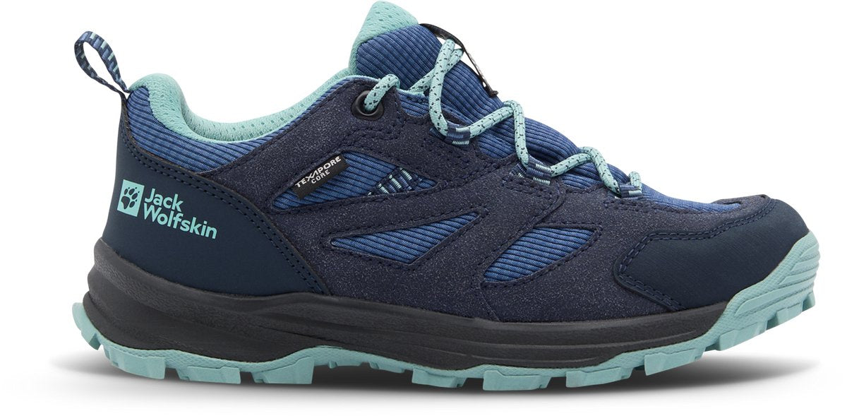 Jack wolfskin vojo tour texapore low k scarpe da passeggio per bambini - blu notte