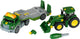 Klein Toys Vagón de transporte John Deere con tractor - 1:24 - incl. efectos de luz y sonido - verde amarillo