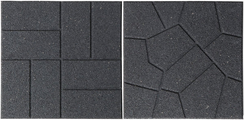 Nature - tuintegel - grijs - rubber - betegeling omkeerbaar motief - h1,5 x 40 x 40cm