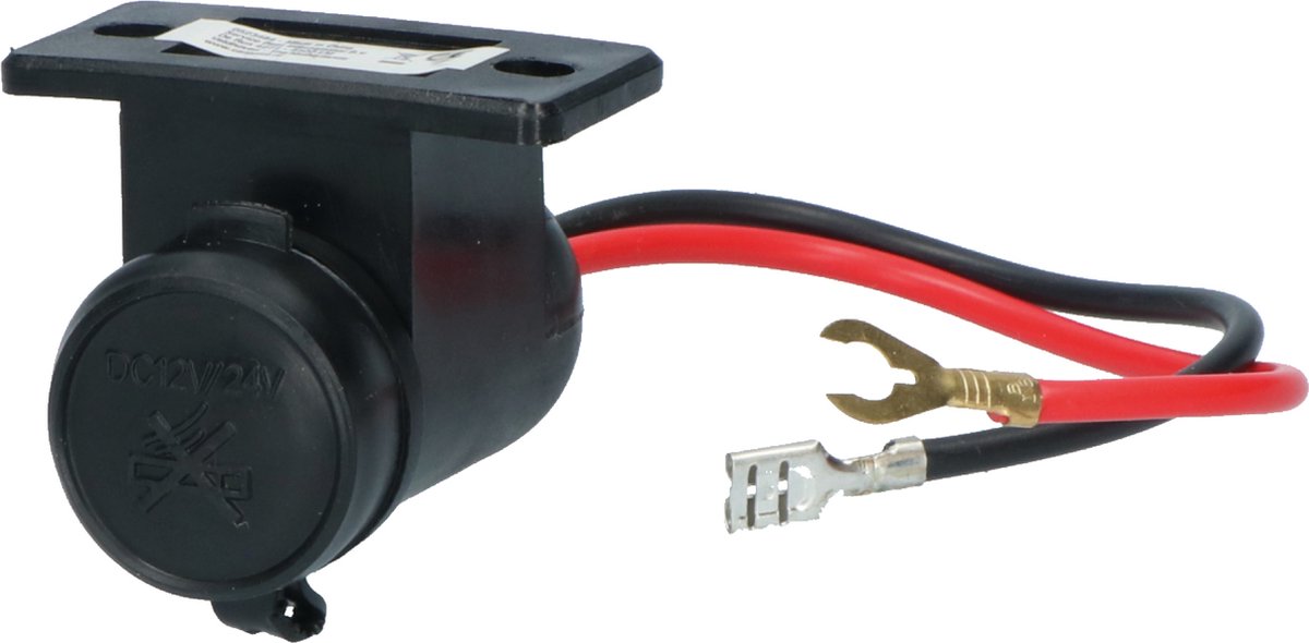 Enchufe de superficie Carpoint 1 vía 12v 24v – conexión 21mm – 15a – a prueba de salpicaduras – incluye montaje con cubierta antipolvo
