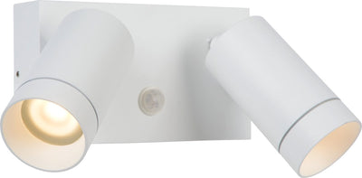 Lucide Taylor - aplique de pared para interiores y exteriores - 2xgu10 - ip54 - sensor de movimiento - blanco