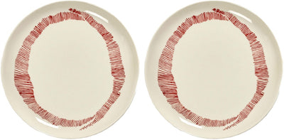 Serax - fiesta ottolenghi - plato m - blanco rojo - 22 ø - 2 piezas