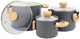 Bo-camp - collezione urban outdoor - set padelle - barbacane - alluminio - induzione - 3 pezzi