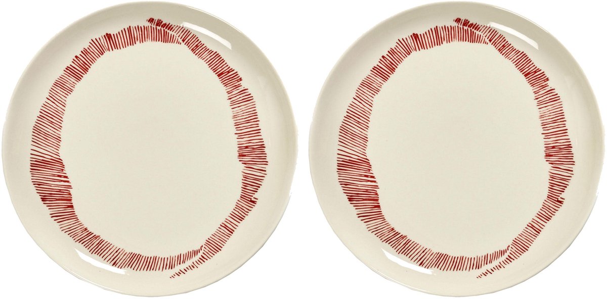 Serax - ottolenghi feast - bord m - wit rood - 22 ø - 2 stuks