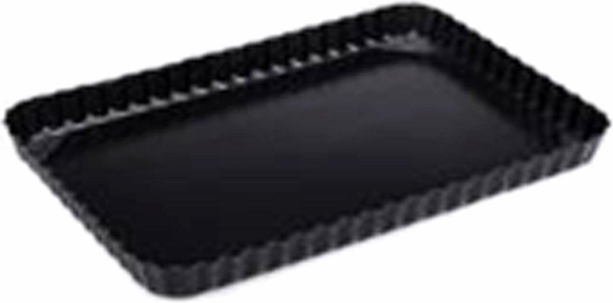 Point-virgule geribde taart- quichevorm - anti-aanbaklaag - losse bodem - 31x21x3cm