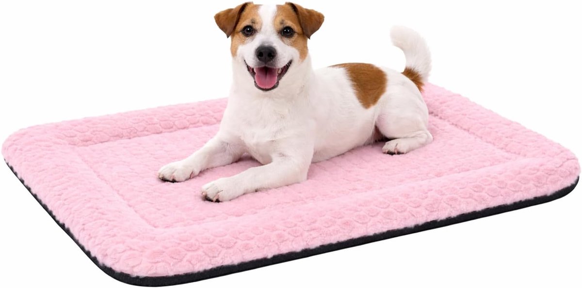 Cojín para perros Flamingo – cesta para perros – naya rectangular rosa 70,5x41,5cm – cómodo – ideal para banco – suave