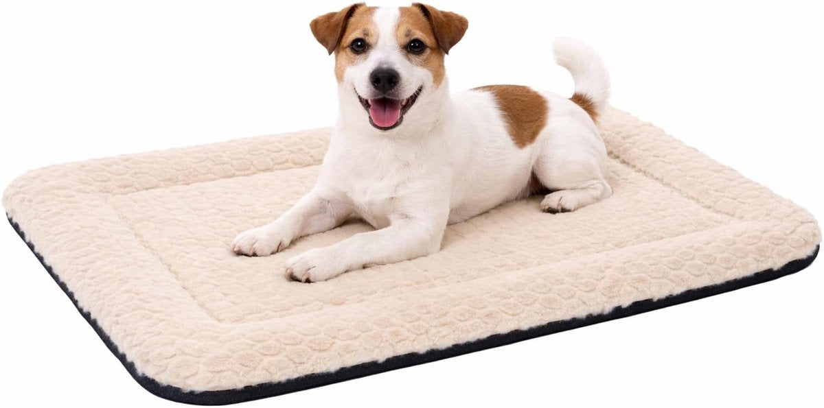 Cuscino per cani Flamingo - cesta per cani - naya rettangolare beige 116x69 cm - morbido comfort - ideale per panca - resistente e confortevole
