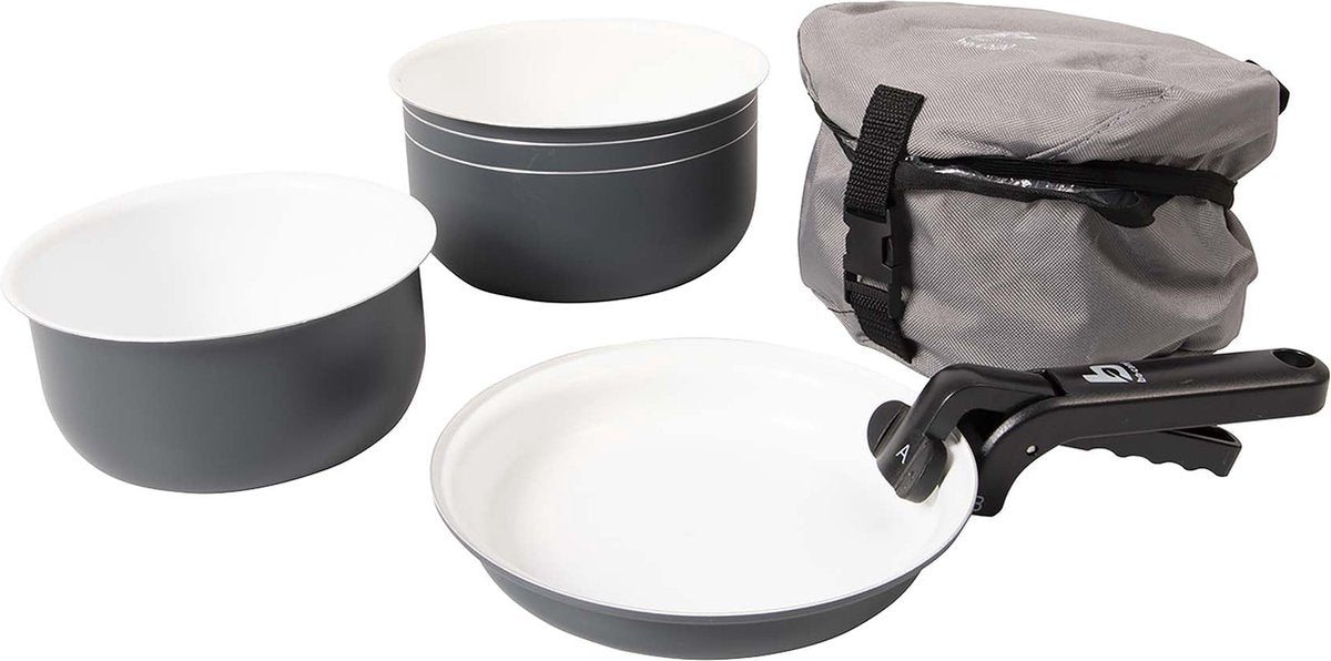 Bo-camp - pan set - trekking - 5-piece - ceramic coating - aluminum
