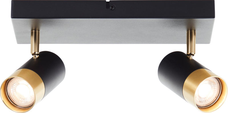 Brilliant vigolo - faretto da soffitto - gu10 2x5w - 3000k - oro nero